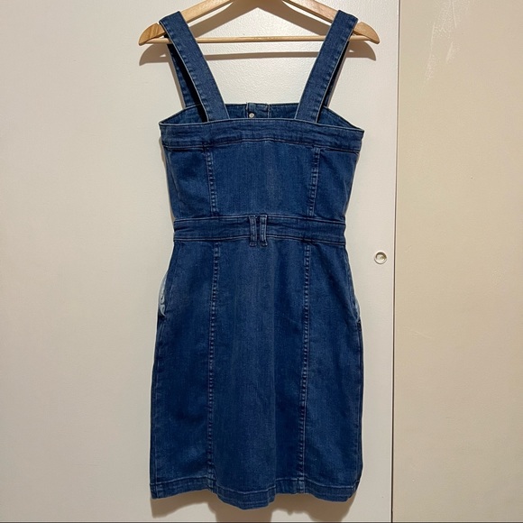 Mango Blue Button Through Denim Dress - Picture 4 of 4
